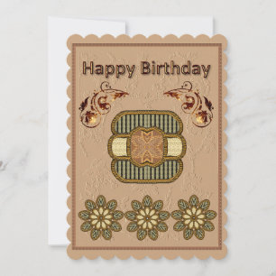 Mandala Motif Birthday Flat Card