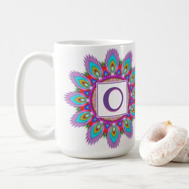 Mandala motif de la grande tasse de café initiale  (Avec donut)