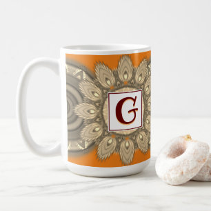 Mandala motif de la grande tasse de café initiale 