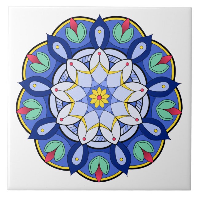 Mandala Muster 01 Fliese (Vorderseite)