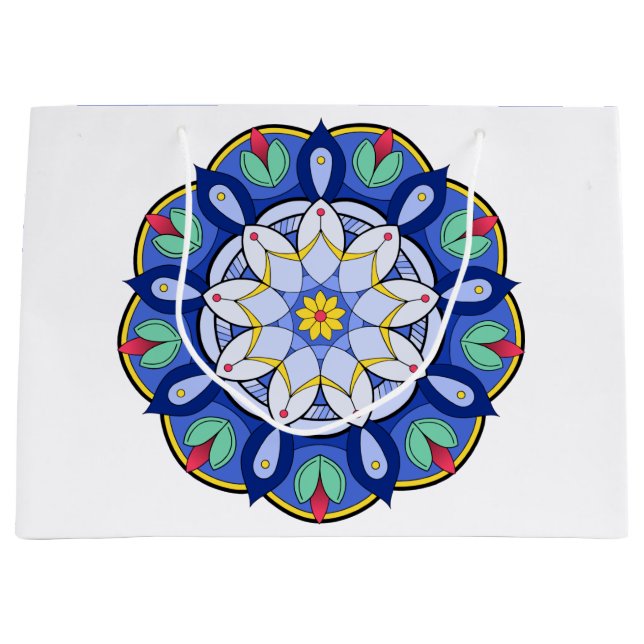 Mandala Muster 01 Große Geschenktüte (Vorderseite)