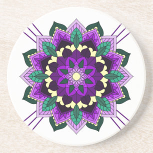 Mandala Muster 02 im lila Sandstone Untersetzer