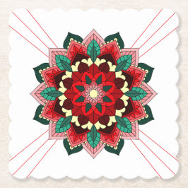 Mandala Muster 02 im roten Untersetzer