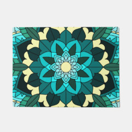 Mandala Muster 02 in aqua Fußmatte