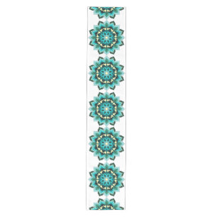 Mandala Muster 02 in aqua Mittelgroßer Tischläufer