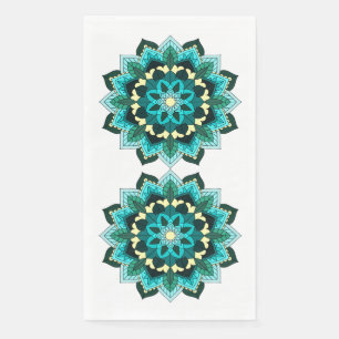 Mandala Muster 02 in aqua Napkin Serviette
