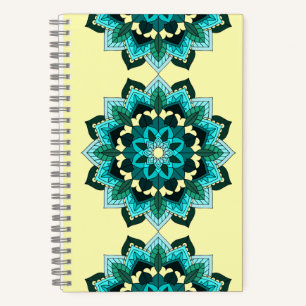 Mandala Muster 02 in aqua Notebook Notizbuch