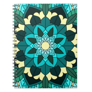 Mandala Muster 02 in aqua Notizblock