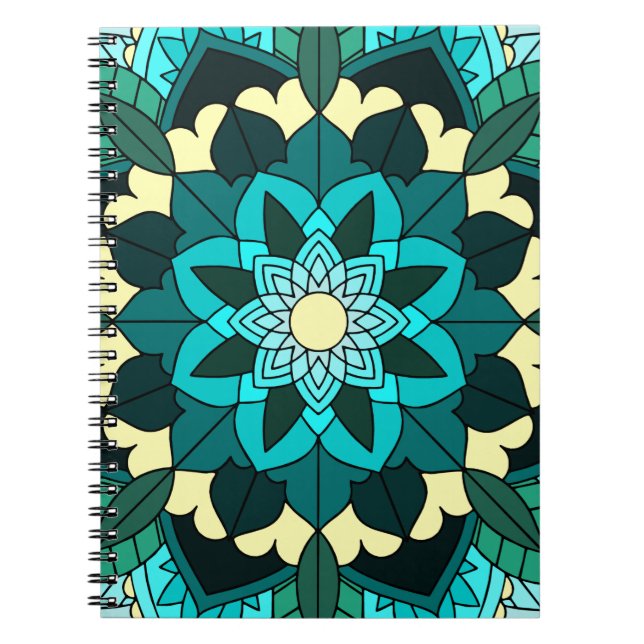 Mandala Muster 02 in aqua Notizblock (Vorderseite)