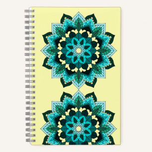 Mandala Muster 02 in aqua Notizbuch