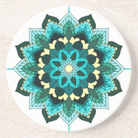 Mandala Muster 02 in aqua Untersetzer