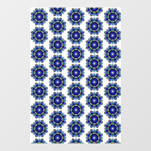 Mandala Muster 02 in blau Fensteraufkleber