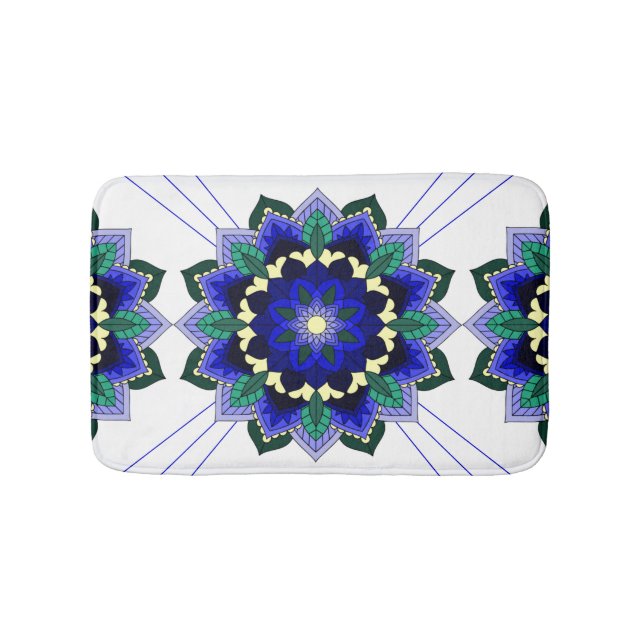 Mandala Muster 02 in dunkelblau Bath Mat Badematte (Vorderseite)