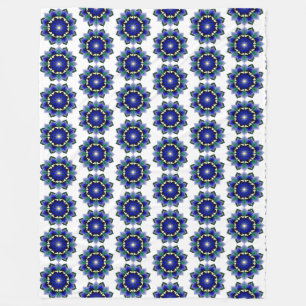 Mandala Muster 02 in dunkelblau Fleece Blanket