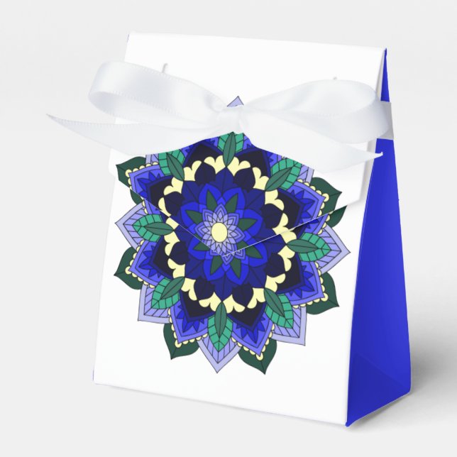 Mandala Muster 02 in dunkelblau Gefältbox Geschenkschachtel (Vorderseite)