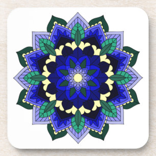 Mandala Muster 02 in dunkelblau Getränkeuntersetzer
