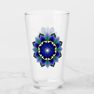 Mandala Muster 02 in dunkelblau Glas