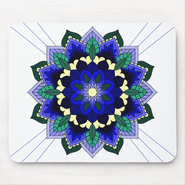 Mandala Muster 02 in dunkelblau-Maus Pad Mousepad (Vorne)