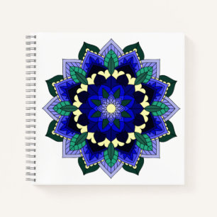 Mandala Muster 02 in dunkelblau Notizbuch