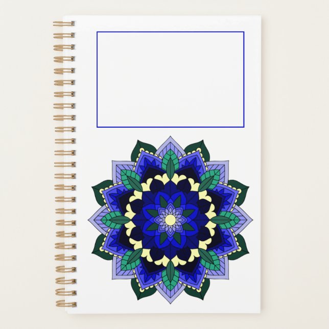 Mandala Muster 02 in dunkelblau Planer (Vorderseite)