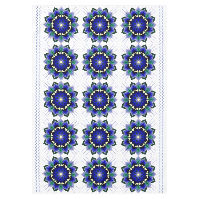 Mandala Muster 02 in dunkelblau Tablecloth Tischdecke (Vorderseite)