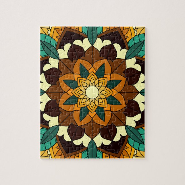 Mandala Muster 02 in gelb & tan (Vertikal)