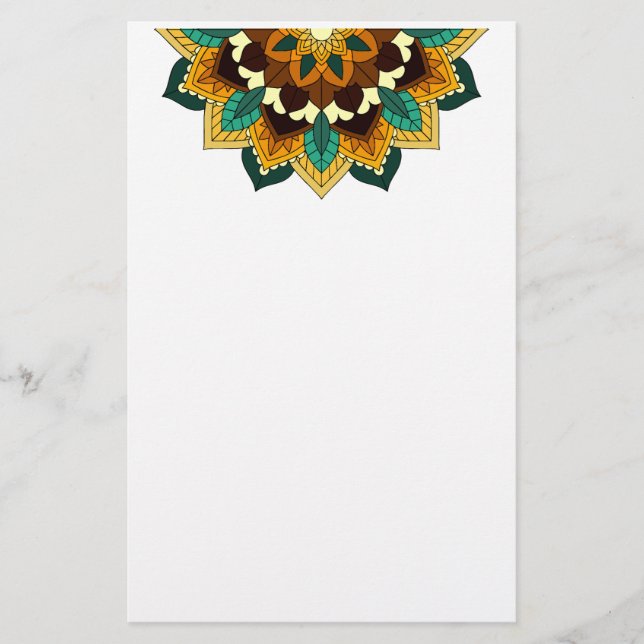Mandala Muster 02 in gelb & tan Briefpapier (Vorderseite)