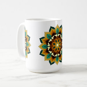 Mandala Muster 02 in gelb & tan Coffee Tasse