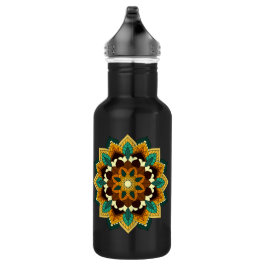 Mandala Muster 02 in gelb & tan Edelstahlflasche