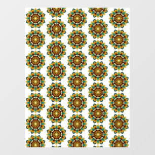 Mandala Muster 02 in gelb & tan Fensteraufkleber