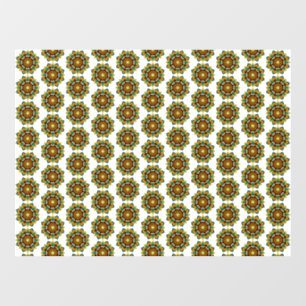 Mandala Muster 02 in gelb & tan Fensteraufkleber