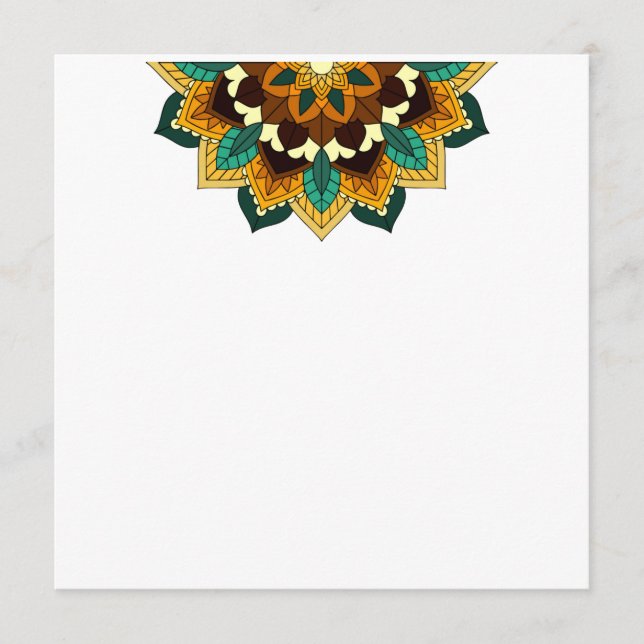 Mandala Muster 02 in gelb & tan Programm (Vorderseite)