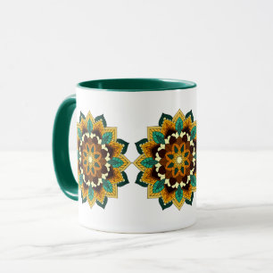 Mandala Muster 02 in gelb & tan Tasse