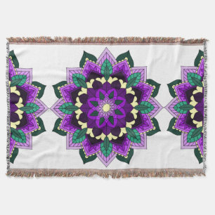 Mandala Muster 02 in lila Decke