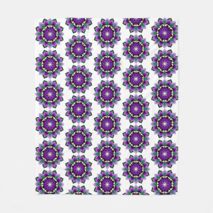 Mandala Muster 02 in lila Fleecedecke