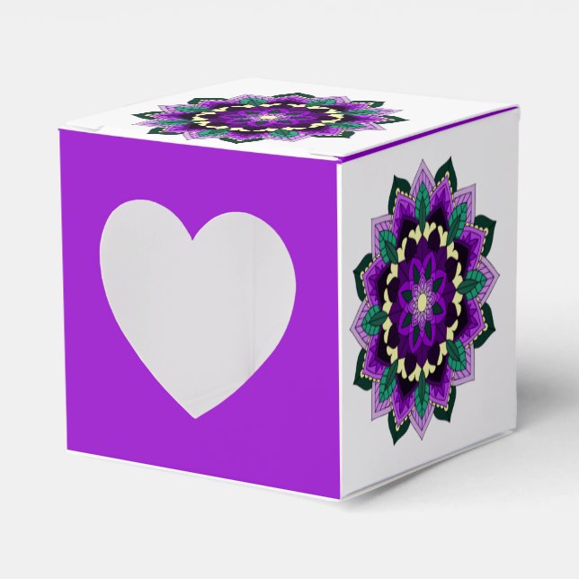 Mandala Muster 02 in lila Gevor Box Geschenkschachtel (Vorderseite)