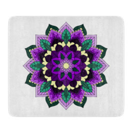 Mandala Muster 02 in lila Schneidebrett