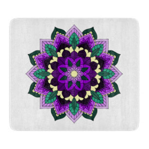 Mandala Muster 02 in lila Schneidebrett