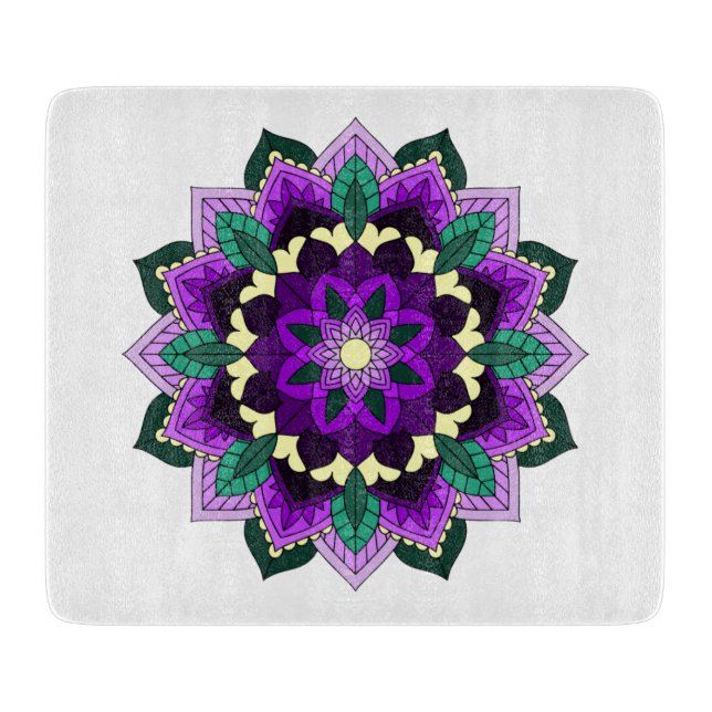 Mandala Muster 02 in lila Schneidebrett (Vorderseite)