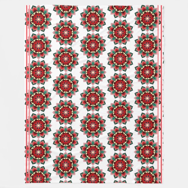 Mandala Muster 02 in rot Fleece Blanket (Vorderseite)