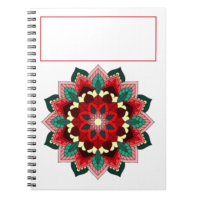 Mandala Muster 02 in rot Notizblock (Vorderseite)