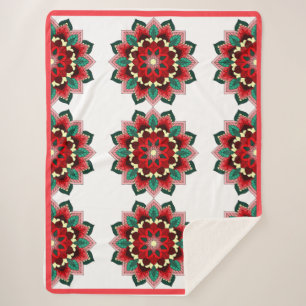 Mandala Muster 02 in rot Sherpa Blanket Sherpadecke