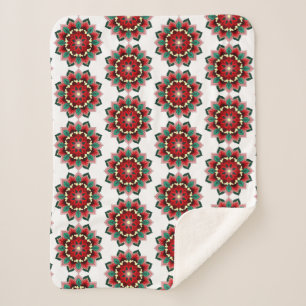 Mandala Muster 02 in rot Sherpadecke