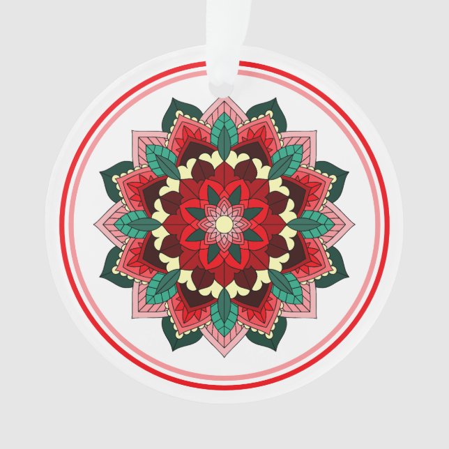 Mandala Muster 02 in rotem Ornament (Vorderseite)
