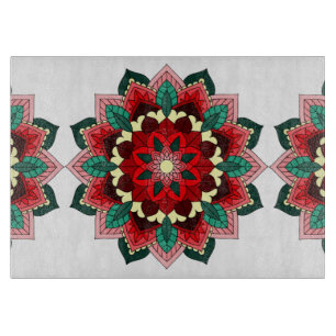Mandala Muster 02 in roter Schneidebrett