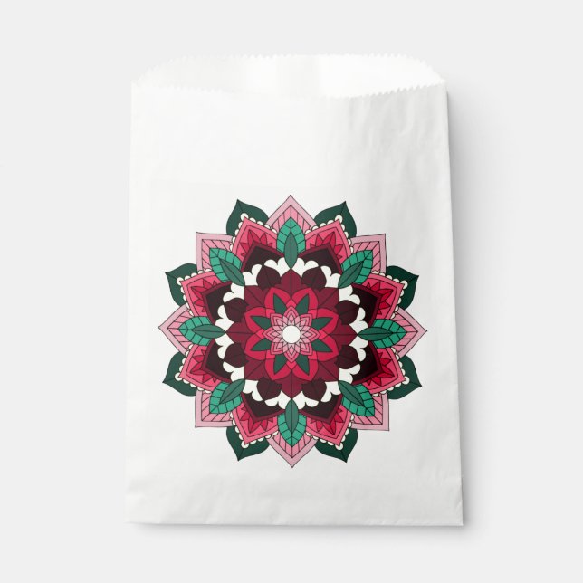 Mandala Muster 02 in tiefrosa Geschenktütchen (Vorderseite)