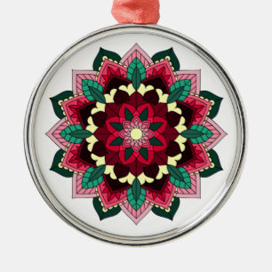 Mandala Muster 02 in tiefrosa Ornament Aus Metall