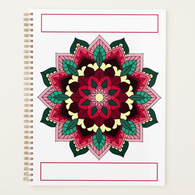 Mandala Muster 02 in tiefrosa Planer (Vorderseite)