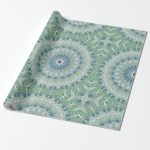 Mandala-Muster an der grünen und blauen Küste Geschenkpapier