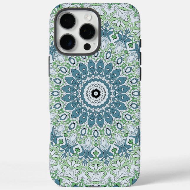 Mandala-Muster an der grünen und blauen Küste iPhone 16 Pro Max Hülle (Rückseite)